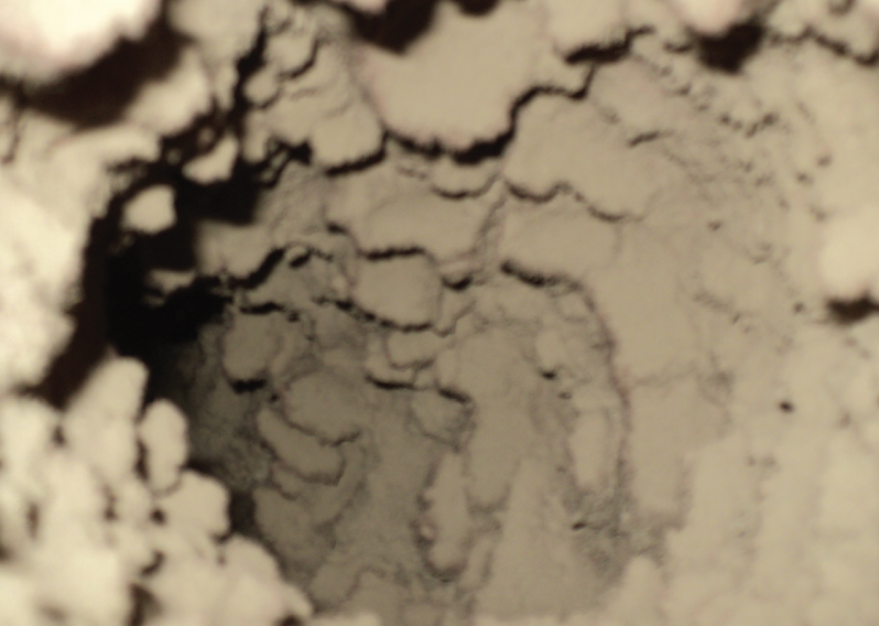 Closeup of moisture build-up